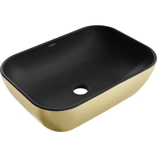 Mexen Rita bordmonteret vask 45 x 32 cm mat-sort/guld