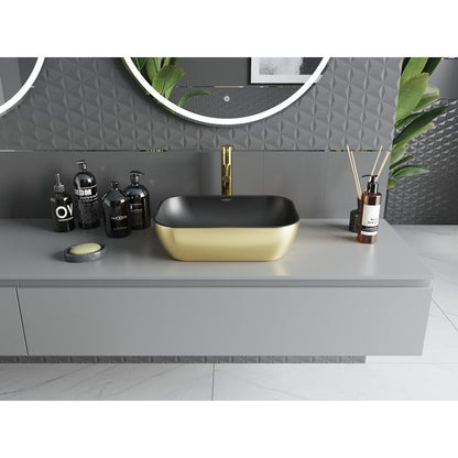 Mexen Rita bordmonteret vask 45 x 32 cm mat-sort/guld