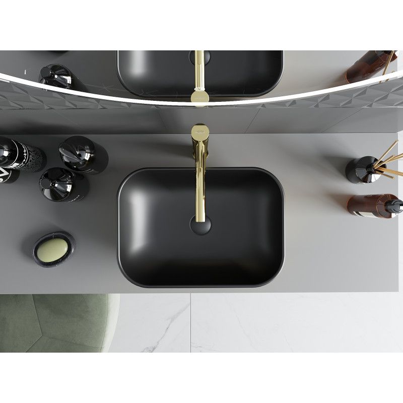 Mexen Rita bordmonteret vask 45 x 32 cm mat-sort/guld