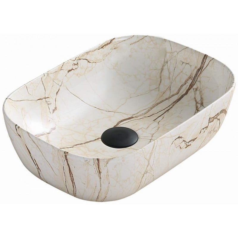 Mexen Rita bordmonteret vask i beige sten 45,5 x 32,5 cm, 1 stk.