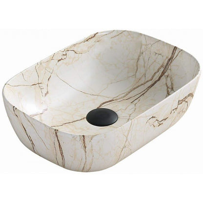 Mexen Rita bordmonteret vask i beige sten 45,5 x 32,5 cm, 1 stk.