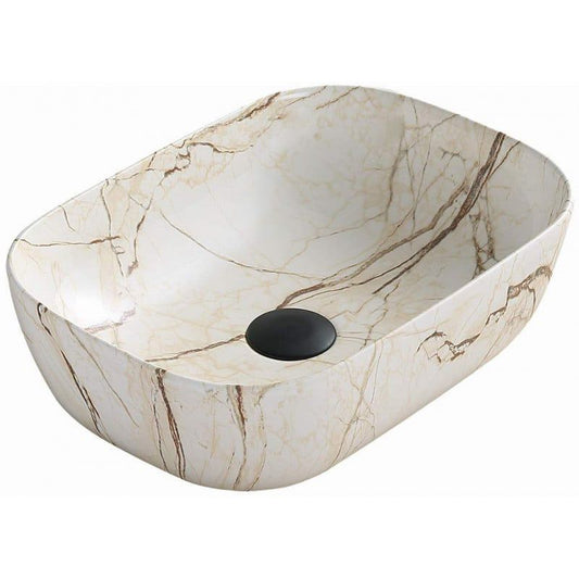 Mexen Rita bordmonteret vask i beige sten 45,5 x 32,5 cm, 1 stk.