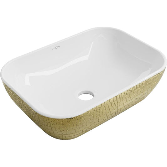 Mexen Rita bordmonteret vask hvid/guld 45,5 x 32,5 cm 1 stk.