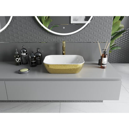 Mexen Rita bordmonteret vask hvid/guld 45,5 x 32,5 cm 1 stk.