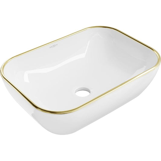 Mexen Rita bordmonteret vask hvid/guld 45,5 x 32,5 cm 21084505 1 stk.