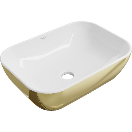 Mexen Rita bordmonteret vask i hvid/guld 45,5 x 32,5 cm 21084506 1 stk.