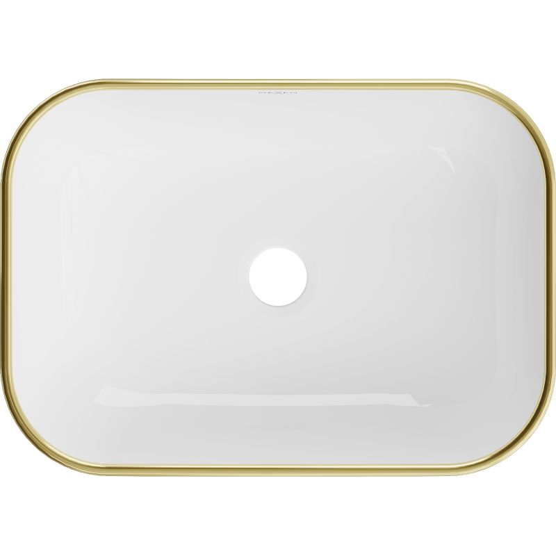 Mexen Rita bordmonteret vask hvid/guld 45,5 x 32,5 cm 21084509 1 stk.