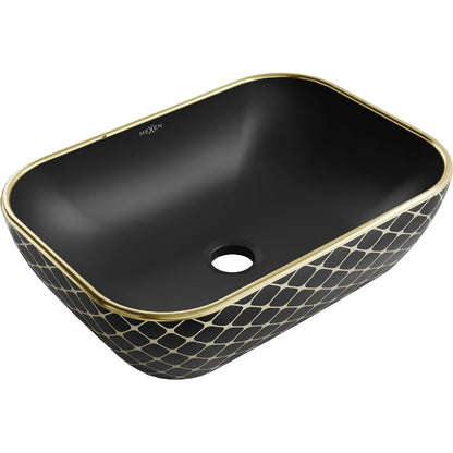 Mexen Rita bordmonteret vask i sort/guld 45,5 x 32,5 cm, 1 stk.