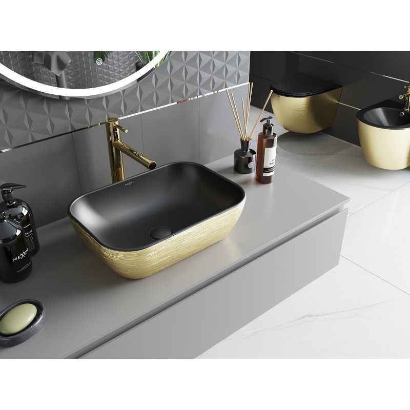 Mexen Rita bordmonteret vask sort/guld 45,5 x 32,5 cm 1 stk.