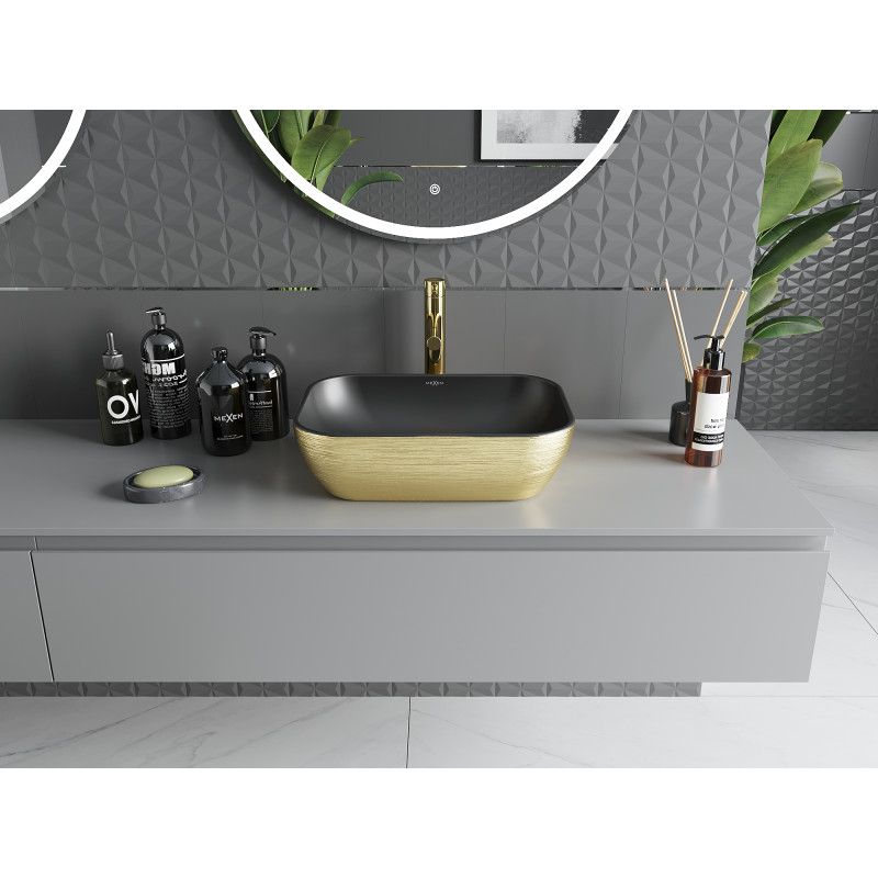 Mexen Rita bordmonteret vask sort/guld 45,5 x 32,5 cm 1 stk.