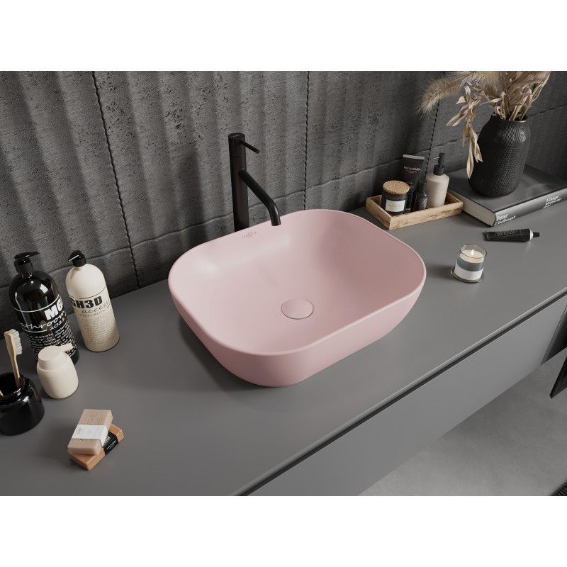 Mexen Rosa bordmonteret vask 50 x 40 cm mat-lyserød 1 stk.
