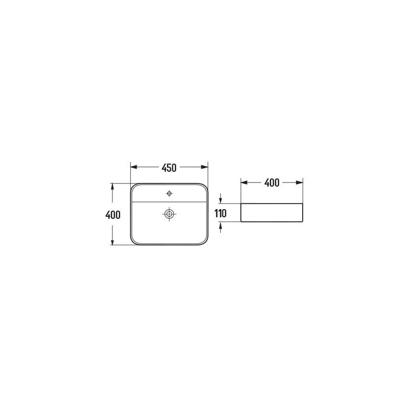 Mexen Sofia bordmonteret vask 45 x 40 cm mat‑sort 1 stk.