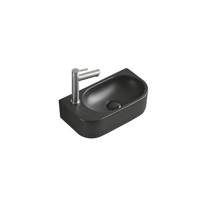 Mexen Viera bordmonteret vask i mat-sort 40 x 21 cm, 1 stk.