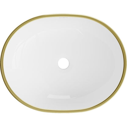 Mexen Viki bordmonteret vask 48 x 35 cm hvid/guld med ternet mønster 1 stk.