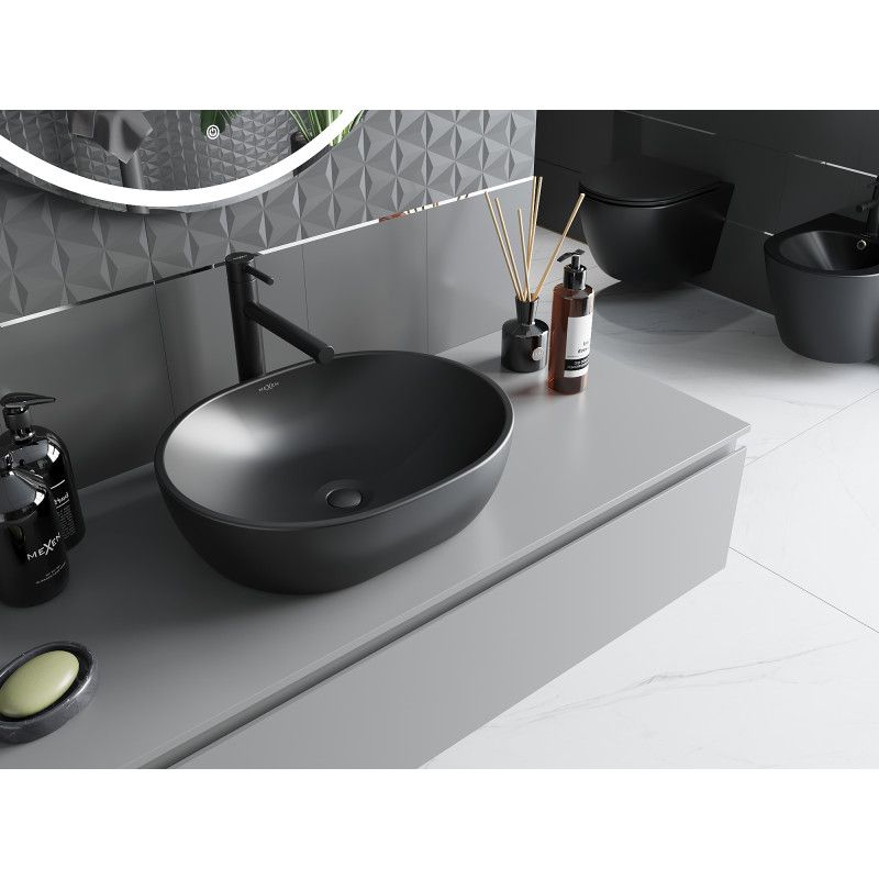 Mexen Viki bordmonteret vask 48 x 35 cm mat sort 1 stk.