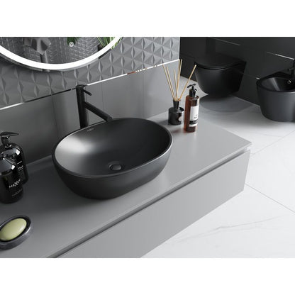 Mexen Viki bordmonteret vask 48 x 35 cm mat sort 1 stk.