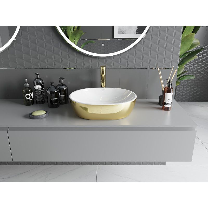 Mexen Viki bordmonteret vask hvid-guld 48 x 35 cm 1 stk.