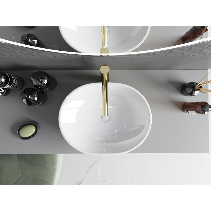 Mexen Viki bordmonteret vask hvid-guld 48 x 35 cm 1 stk.