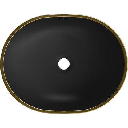 Mexen Viki bordmonteret vask i sort/guld 48,5 x 35 cm 1 stk.