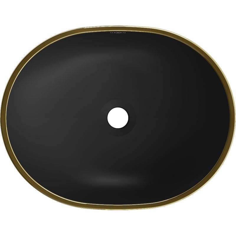 Mexen Viki bordmonteret vask i mat-sort/guld 48,5 x 35 cm, 1 stk.