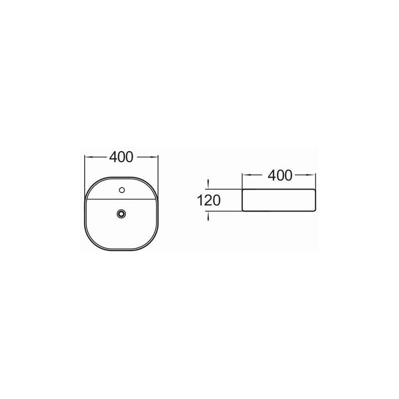 Mexen Zita bordmonteret vask 40 x 40 cm hvid 1 stk.