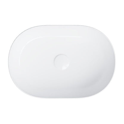 Keramisk Håndvask Oval 46x31 cm Hvid Højglans