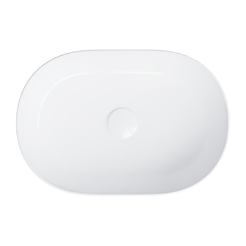 Keramisk Håndvask Oval 46x31 cm Hvid Højglans