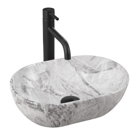 Rea Amelia Mini ovalt bordmonteret vask i grå 38 x 26 x 12 cm, 1 stk