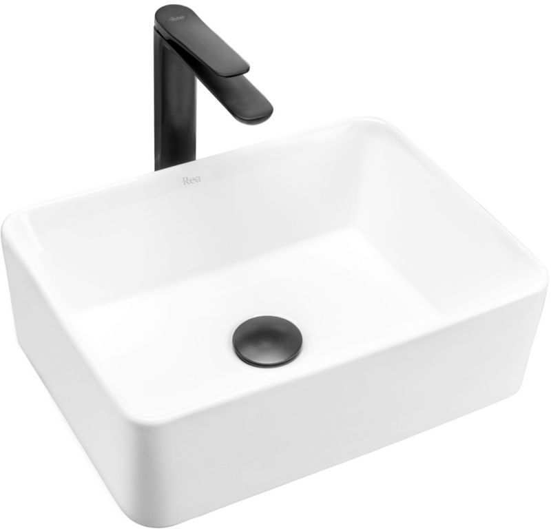 Rea Anita Mini bordmonteret vask rektangulær hvid 41 x 31 x 13,5 cm 1 stk