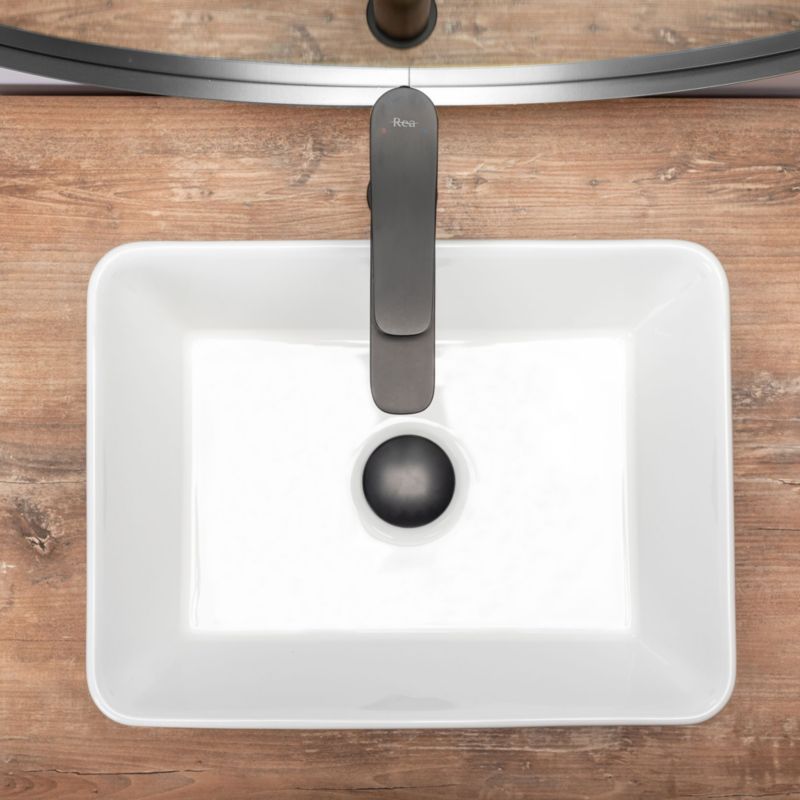 Keramisk Håndvask Rektangulær Hvid 41x31x13,5 cm