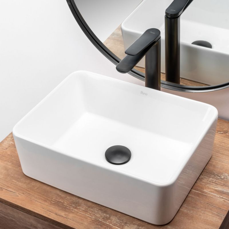 Keramisk Håndvask Rektangulær Hvid 41x31x13,5 cm