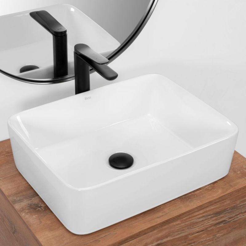 Rea Anita rektangulær bordmonteret vask hvid 48,5 x 37,5 x 13,5 cm 1 stk