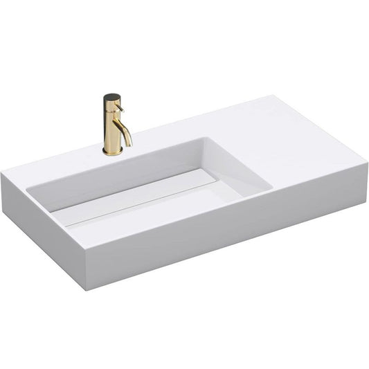 Rea Archi rektangulær bordmonteret vask hvid 75 x 43 x 14 cm 1 stk