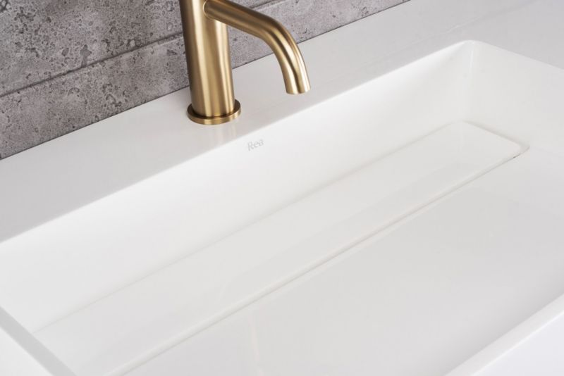 Rea Archi rektangulær bordmonteret vask hvid 75 x 43 x 14 cm 1 stk