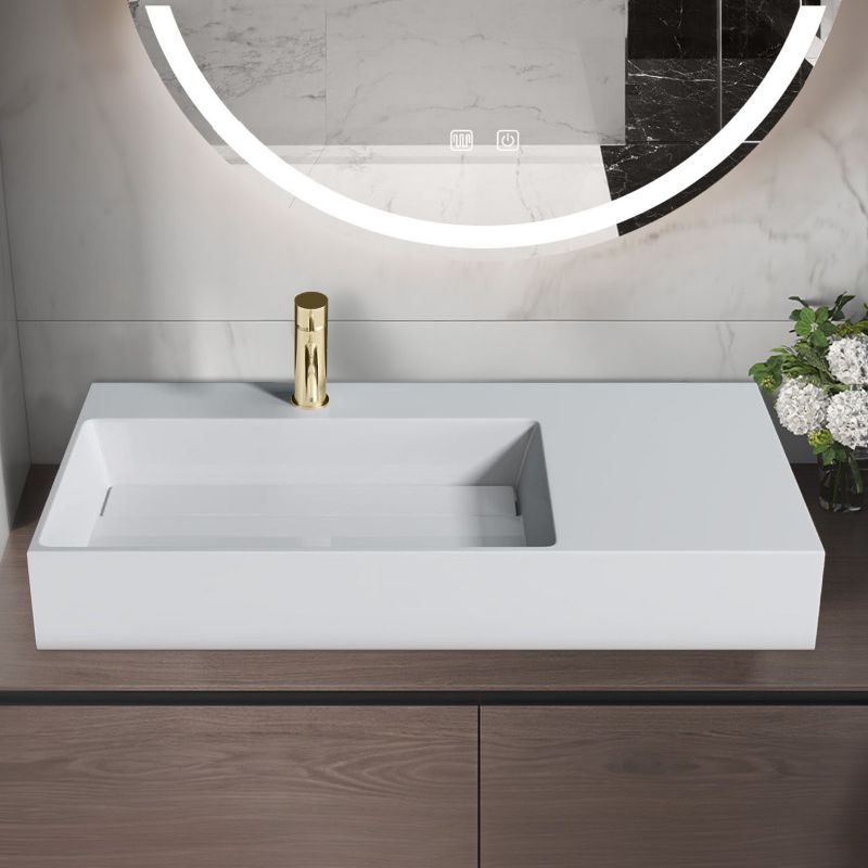 Rea Archi rektangulær bordmonteret vask hvid 75 x 43 x 14 cm 1 stk