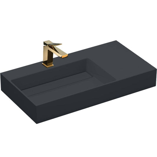 Rea Archi rektangulær bordmonteret vask i grå 89,5 x 48 x 13 cm, 1 stk