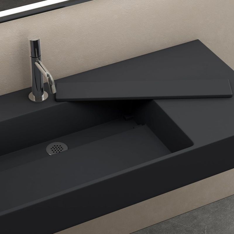 Rea Archi rektangulær bordmonteret vask i grå 89,5 x 48 x 13 cm, 1 stk