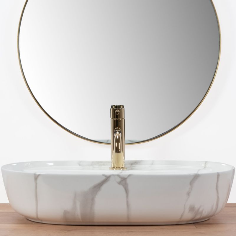 Rea Aura bordmonteret vask 61 Marmo Shiny oval hvid 60,5 x 40,5 x 13,5 cm 1 stk