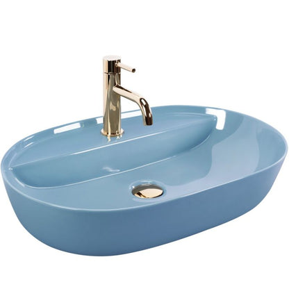 Rea Aura oval bordmonteret vask 61 x 41 x 13 cm, lyseblå