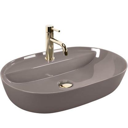 Rea Aura 61 bordmonteret vask, skinnende oval, beige, 61 x 41 x 13 cm, 1 stk