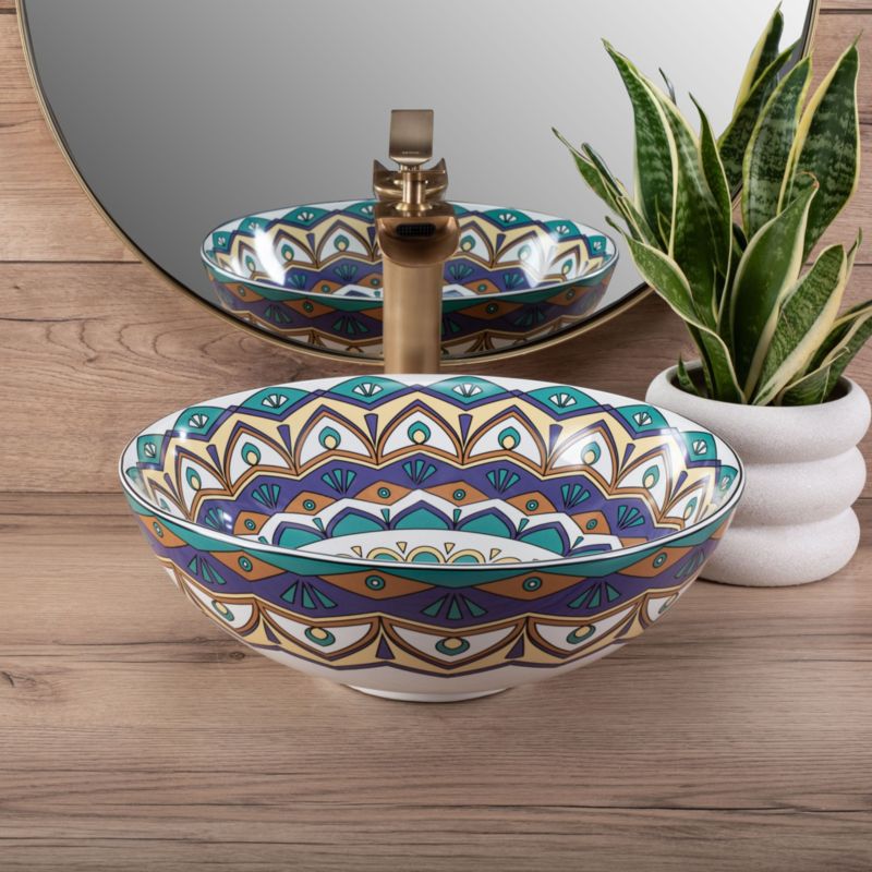Rea Aztec rund bordmonteret vask blå 40 x 40 x 11,5 cm 1 stk