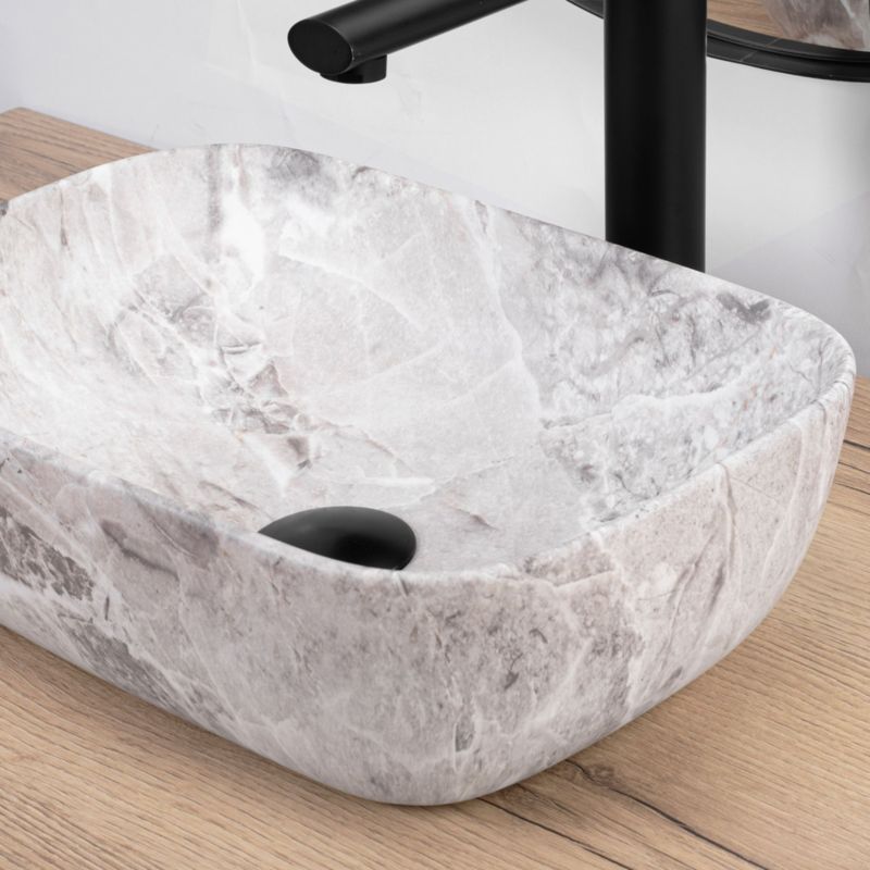 Rea Belinda Mini bordmonteret vask rektangulær beige 36 x 25 x 11,5 cm 1 stk