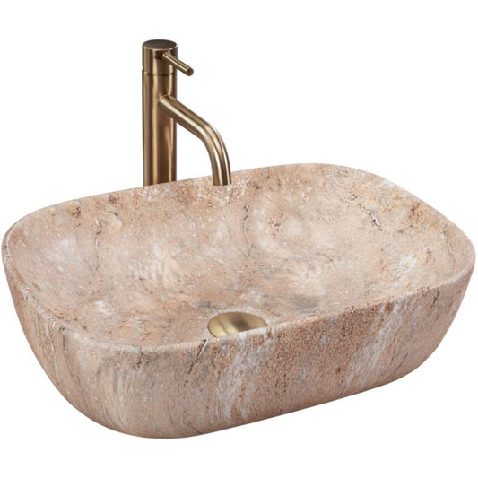 Rea Belinda Savana bordmonteret vask rektangulær beige 46,5 x 33,5 x 13,5 cm 1 stk
