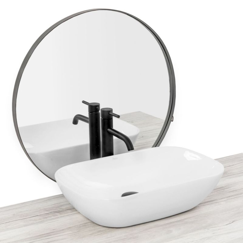 Claudia oval bordmonteret vask i hvid 51 x 34 x 13 cm - 1 stk