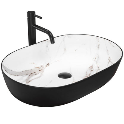 Rea Cleo 61 / Aiax oval bordmonteret vask sort 60,5 x 41 x 14 cm 1 stk