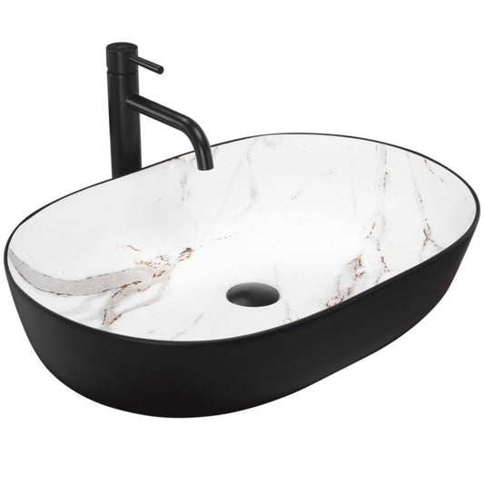 Rea Cleo 61 / Aiax oval bordmonteret vask sort 60,5 x 41 x 14 cm 1 stk