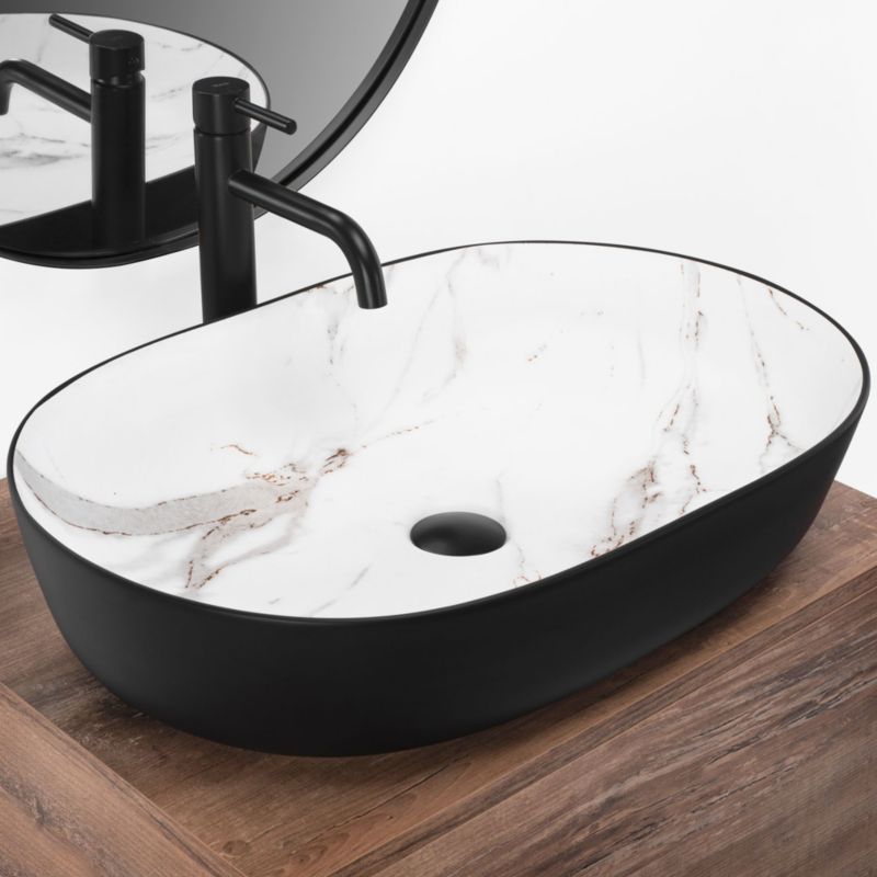 Rea Cleo 61 / Aiax oval bordmonteret vask sort 60,5 x 41 x 14 cm 1 stk