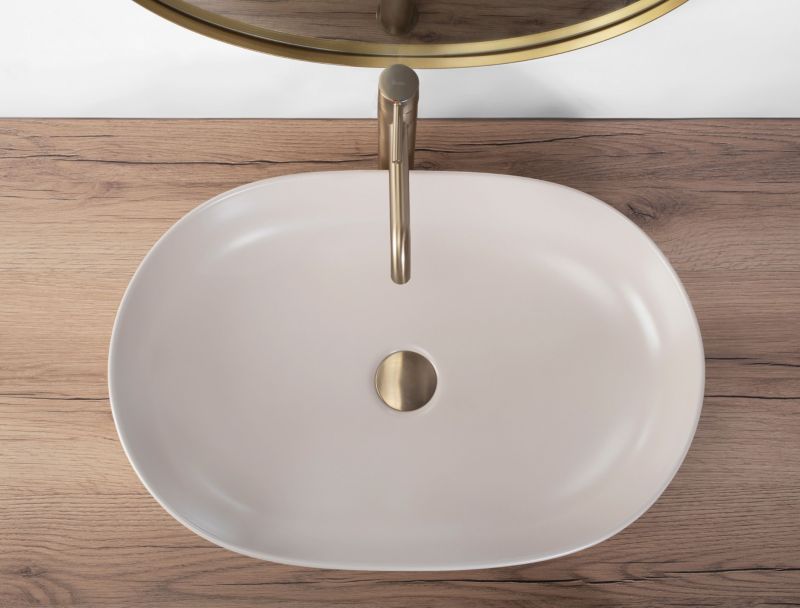 Rea Cleo 61 Oval Bordmonteret Vask Beige 60,5 x 41 x 14 cm 1 stk