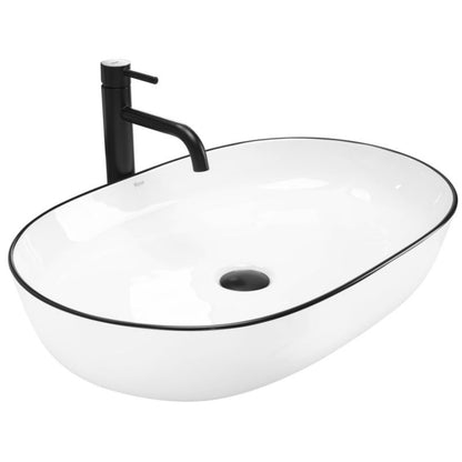 Rea Cleo 61 Oval bordmonteret vask sort-guld 60,5 x 41 x 14 cm 1 stk