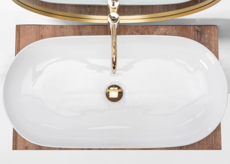 Bordmonteret vask Rea Cleo 81 oval hvid 81 x 41 x 13,5 cm 1 stk